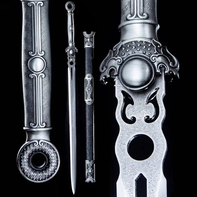 Tang Dynasty KungFu Dragon Jian Sharp 65 Manganese Steel Chinese WuShu Dao Sword - Image 1 of 4