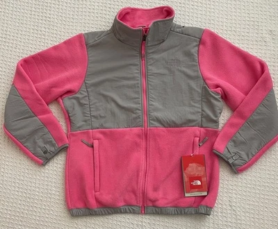 NWT THE NORTH FACE GIRL DENALI FLEECE JACKET - Pink/Silver - XL (18) - Image 1 of 4