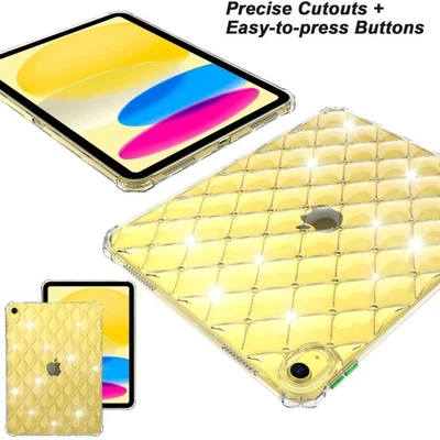 For iPad 5th 6th 7th 8th 9th 10th 11th Generation Rhombic Lattice Clear Case  - Image 1 of 4