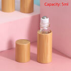 1pc 5ml Natural Bamboo Refillable Empty Essential Oil Perfume Steel Roller B=y=