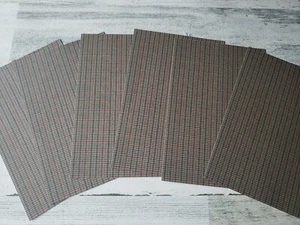6 pieces of khaki brown plaid Scrapbook Paper 4x6 photo mats #1435 - Picture 1 of 1