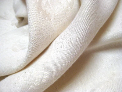 New 100% Linen Jacket Pant Sewing Fabric Woven Floral Pattern 58"x3.16YDS Beige - Image 1 of 4