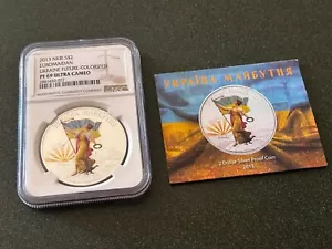 2013 Ukraine Freedom Euromaidan Surrising Protest 1 oz moneda de plata .999 a prueba de Niue - Imagen 1 de 2