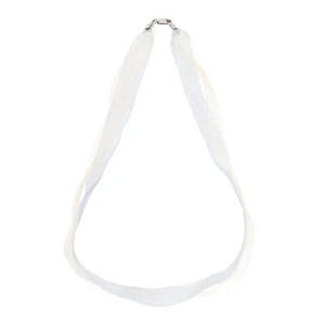 Elegante Collar Gargantilla Doble Cinta Gris y Amarillo con Broche de Plata Esterlina - Imagen 1 de 4
