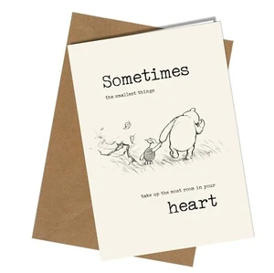 #1335 Tarjeta de cumpleaños de Winnie the Pooh a veces las cosas más pequeñas - Imagen 1 de 2