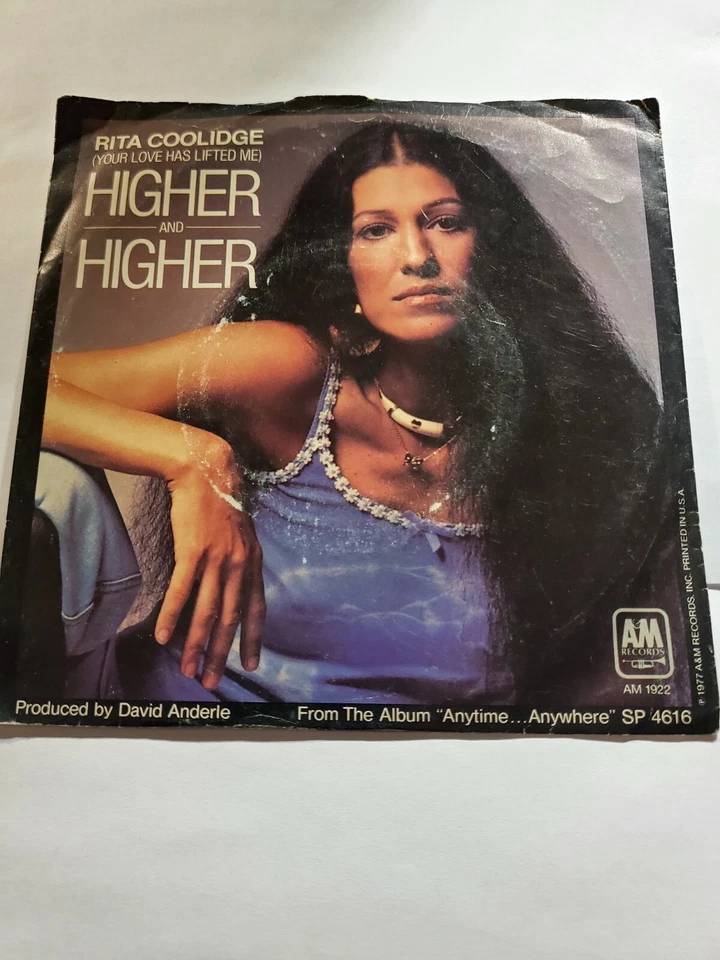  RITA COOLIDGE - HIGHER AND HIGHER / WHO'S TO BLESS 45RPM  A&M 1977 VG+ F64 - Image 1 of 1