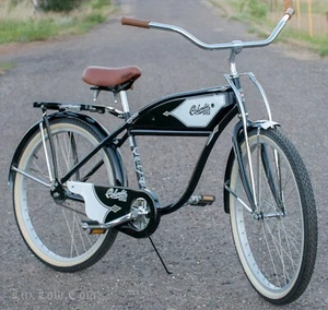 1937 Columbia Reissue Tank Cruiser Bicycle Black Hawk Falcon 26"FatTire Bike NOS - Picture 1 of 12
