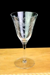 Gray Cut Swags Dots Water Goblet 7 3/8 " Vertical Optic Flowers Between Swags - Picture 1 of 2