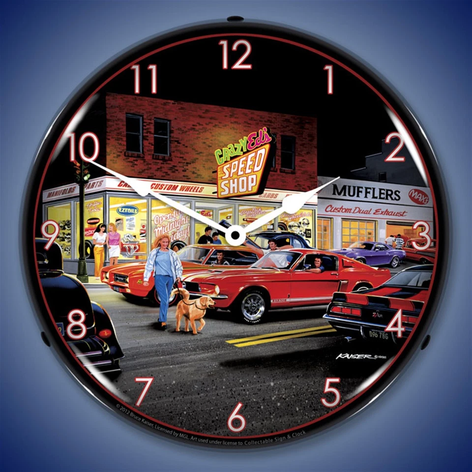 Crazy Eds Wall Clock, LED Lighted: Bruce Kaiser - Image 1 of 1