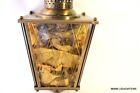 American Lantern 895 WB Light Fixture Ceiling Antique Brass Vintage Amber Glass