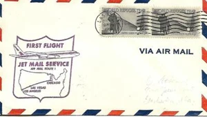 First Jet Airmail Flight Las Vegas NV - Los Angeles CA Sept 5 1960 AAMC#J658W - Picture 1 of 1