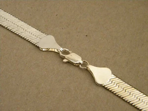 Cadena de collar de espiga enchapada en plata de 22 pulgadas de largo para hombre dama de 11 mm de ancho - Imagen 1 de 4