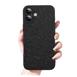 Case for Case Cute Flower Floral Design for Girls Women Soft iPhone 16 Black - Picture 1 of 7