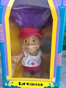 Trollkins Salvavidas Troll Muñeca Estilo Trollkins 1998 Nuevo Pelo Púrpura Ojos Amarillos - Imagen 1 de 11