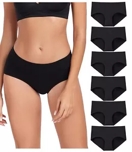 Women's Underwear Cotton Hipster Panties Ladies Panties Black XX-Large - Picture 1 of 5