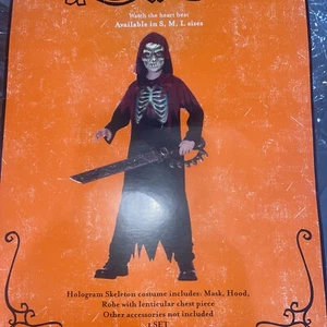 Hologram Skeleton Halloween Child Costume Sz S (4-6 Y) 42”- 46” - Picture 1 of 5