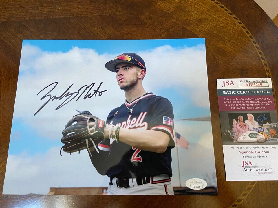 MLB  Zachary Neto Los Angeles Angels Campbell Camels Signed 8x10 Photo JSA COA - Image 1 of 1