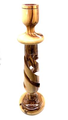 1 Castiçal de madeira vintage feito à mão decoração mista - Imagem 1 de 4