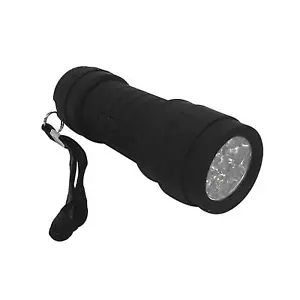 Rubber Coated Torch 9 Led Mini Ultra Bright Soft Grip & Weather Resistance - Picture 1 of 7