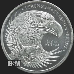 Eagle American Flag Silver Bullion Tube of 1/10 oz Silver Rounds 50 Coins 1 Roll - Picture 1 of 3