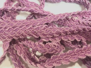 vintage 1940s trim 5/8" soutache cotton braid 56"pc plum lilac made in France - Picture 1 of 3