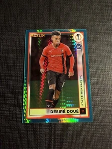 2022-23 Topps Merlin UEFA Club Competitions - Desire Doue Aqua Prism #133 Rookie - Bild 1 von 2