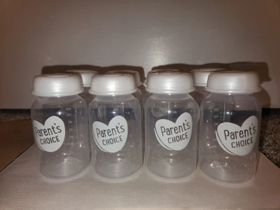 8 Parent's Choice Baby Bottles 5 fl oz White & Clear - Image 1 of 4