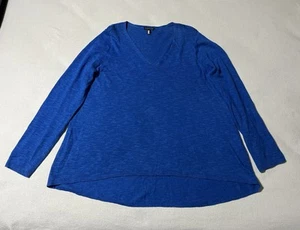 Camicetta tunica Eileen Fisher donna XL cotone biologico lino blu - Foto 1 di 9