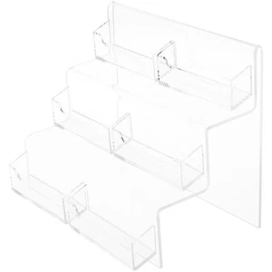Plymor Clear Acrylic 6-Pocket Business Card Stairs, 6.75" H x 8.25" W x 4.75" D - Picture 1 of 1