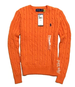 Polo Ralph Lauren Women's Cotton Cable-Knit Sweater in Orange SZ. XS NWT - Picture 1 of 11
