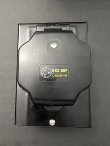 50 Amp Generator/Power Inlet Box 125 Volt SS2-50P 3 Prong with Light Indication - Picture 1 of 6