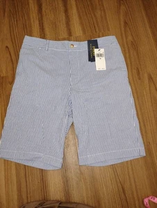Polo Ralph Lauren Boys Striped Stretch Seersucker Shorts, Blue/White Size 18 - Picture 1 of 13