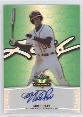 2014 Leaf Valiant Green Prismatic Mike Papi #BA-MP2 Auto - Image 1 of 2