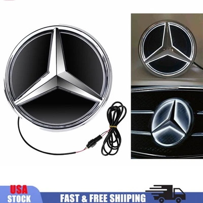 Illuminated Car Grille 3D Star Emblem Chrome Fit For Mercedes-Benz W213 E350 AMG Foto 1 de 4
