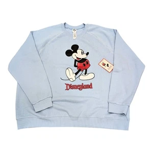Felpa uomo Disneyland Parks adulto blu XXXL Topolino in piedi più 3XL - Foto 1 di 8