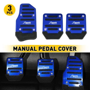 USA Non-Slip Universal Manual Gas Brake Foot Pedal Pad Cover Set Car Accessories - Foto 1 di 12