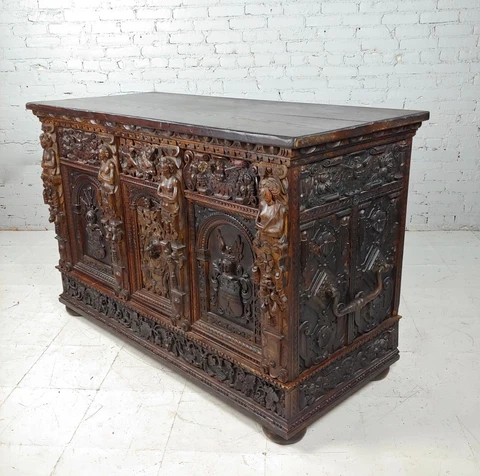 17th Century Heavily Carved Italian Renaissance Buffet Server Cover