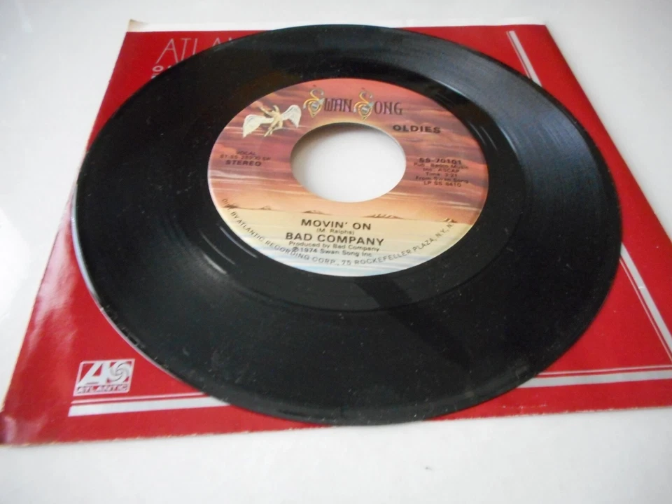 Bad Company - Movin On / Easy On My Soul - 45  Vinyl - 1974 SS-70101 - Image 1 of 1