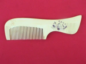 7" STURDY BAMBOO COMB w/PAINTED PLAYING DUCKS - FOR ALL HAIR TYPES!  - Picture 1 of 2
