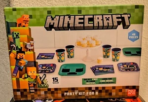 Minecraft Birthday Party Kits for 8 Guests 40 Pcs Total Plates Napkins Cups - Picture 1 of 4