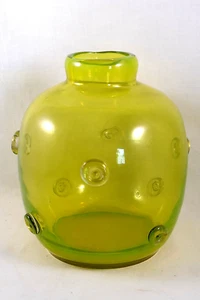 Murano Vase aus farbigem Überfangglas, aufgesetzte Glasknöpfe, Ferro Toso? - Bild 1 von 3