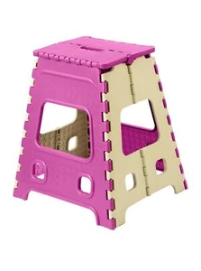 Large Size Foldable Step-Stands Multi Purpose Step Stool Home Office Pink-Beige - Picture 1 of 3