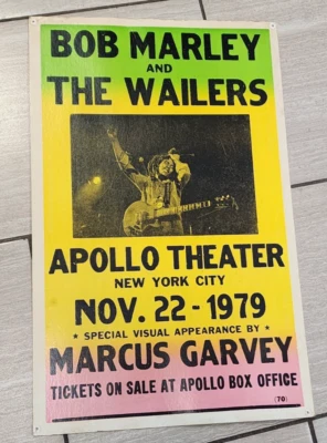 Bob Marley & the Wailers Marcus Garvey Apollo Concert Poster 1979  NYC 22"x14" - Image 1 of 4