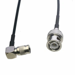 BNC male to mini-SDI 1.0/2.3 DIN plug right angle RG316 3FT pigtail cable 50 Ohm - Picture 1 of 5