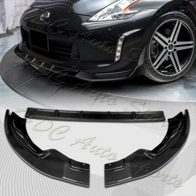 Спойлер закраина переднего бампера из настоящего углеродного волокна для Nissan 370Z GT-Style 2013-2020 годов выпуска - Изображение 1 из 4