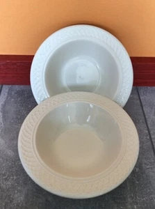 2er Set Suppen Müsli Salat Schüsseln Elfenbein geprägte Kanten TriMark Marlinn - Bild 1 von 11