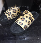 Urban Outfiters Animal Print Slippers Sliders Black Size 5- 5/5 RRP: &#163;42