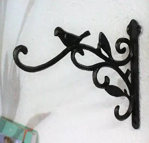 Blumenampelhalter Wandhaken Laternenhalterung aus Gusseisen 19 x 21,5 cm braun - Bild 1 von 12