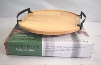 CreativeWare 55502 Castle Rock Lazy Susan Serving Board 15.5" x 15.5" x 2.5" - Image 1 of 4