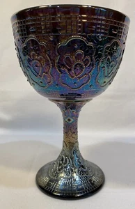 Fenton Perser Medaillon AMETHYST Karneval Glas Kelch Kelch - Bild 1 von 5